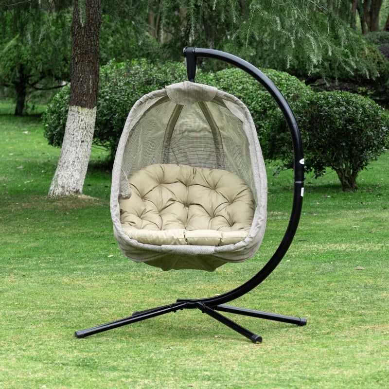 Outsunny Hanging Egg Chair Khaki