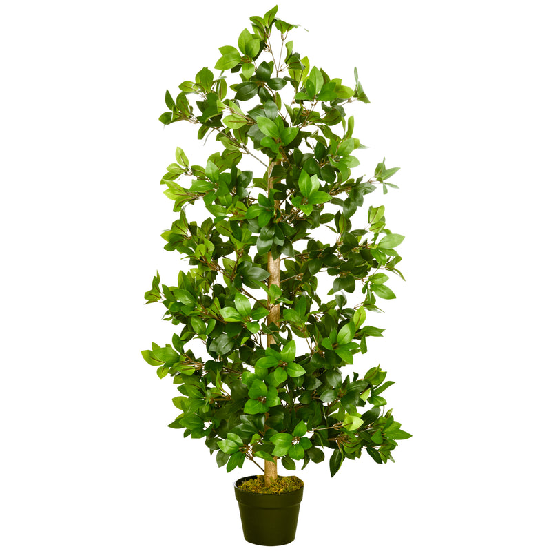 HOMCOM Potted Artificial Plants Bay Leaf Laurel for Indoor Outdoor, 120cm