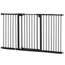 PawHut Adjustable Safety Gate w/ 3 Extensions and Four Adjustable Screws, Black