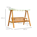 Outsunny 3 Seater Canopy Swing Bench - Cream white