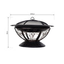 Outsunny Steel Lift-Top Screen Firepit Black
