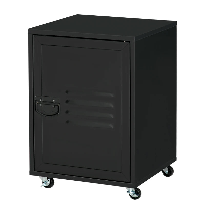 HOMCOM Filing Cabinet with Metal Door 55x38x38cm Black