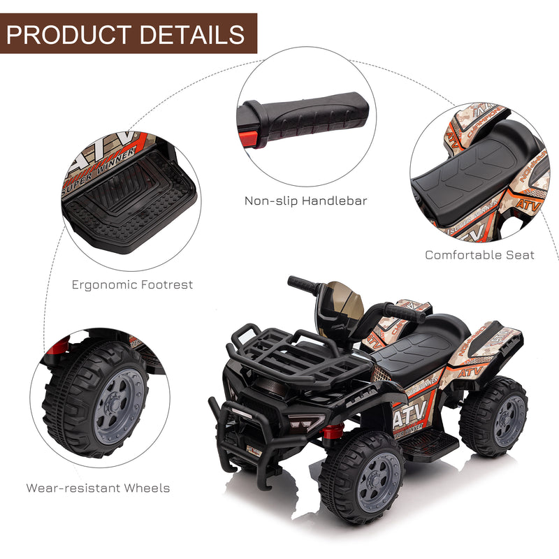 HOMCOM Kids Ride On Car Four Wheeler Quad Bike 6v - Black