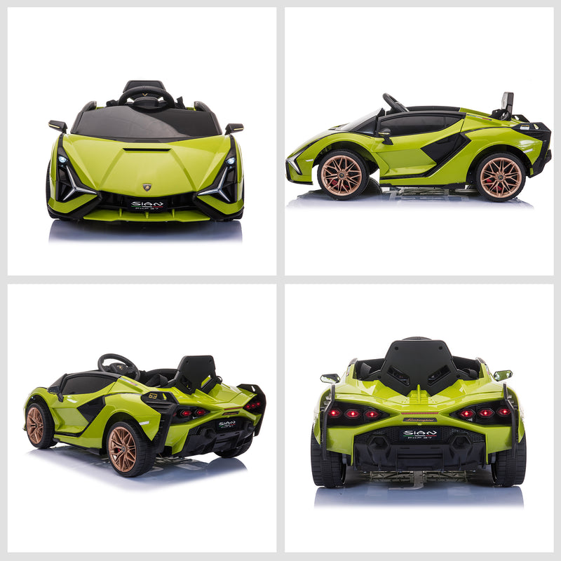 HOMCOM Kids Electric Ride On Car Lamborghini Sian - Green