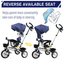 Baby Tricycle Stroller with Handle- Blue