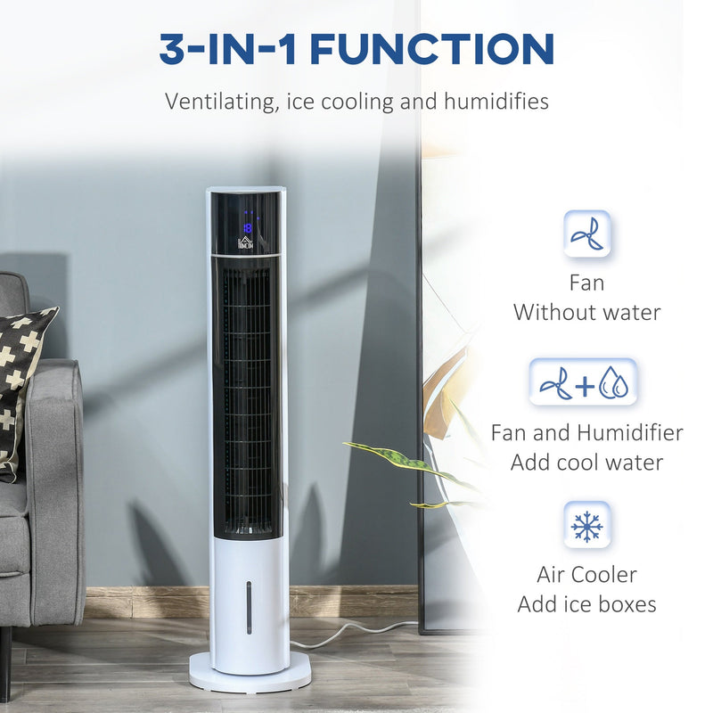 HOMCOM 4-In-1 7000 BTU Air Conditioner Portable AC Unit for Cooling Dehumidifying Ventilating for Room up to 15m², with Remote Controller, 24H Timer, Window Mount Kit, R290, A Energy Efficiency