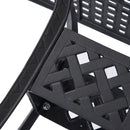 Outsunny Square Aluminium Outdoor Garden Dining Table with Umbrella Hole, Black