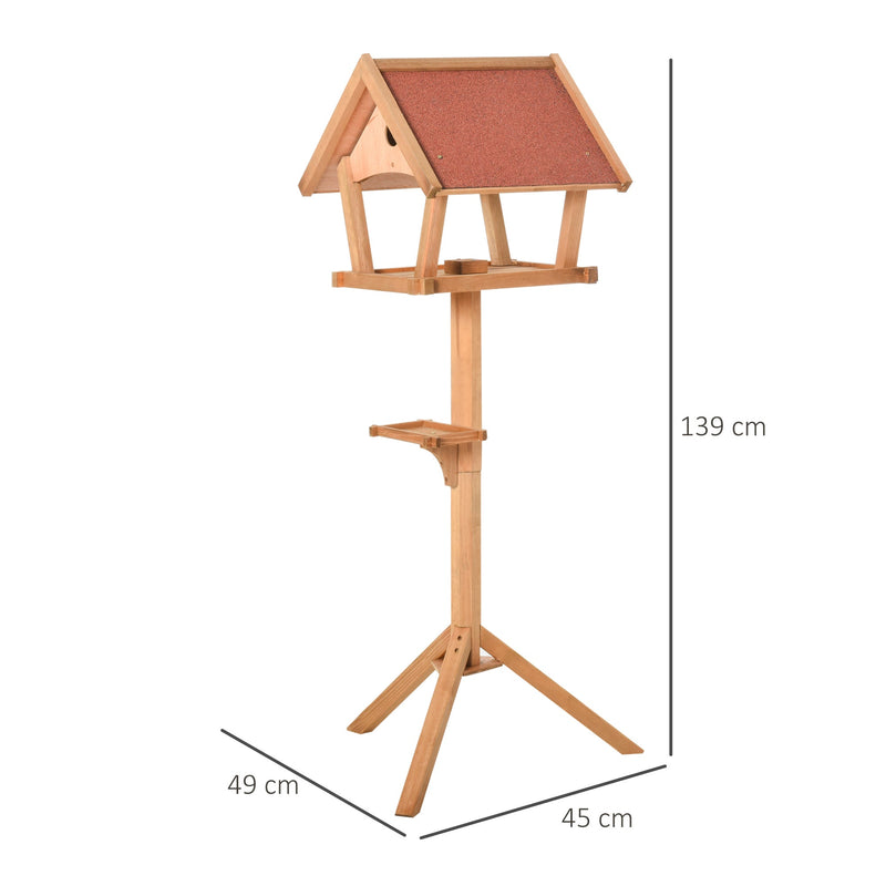 PawHut Wooden Bird Feeder Stand