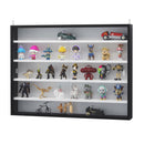 HOMCOM 5-Tier Wall Display Shelf Unit Cabinet w/ Shelves Glass Doors Black/White