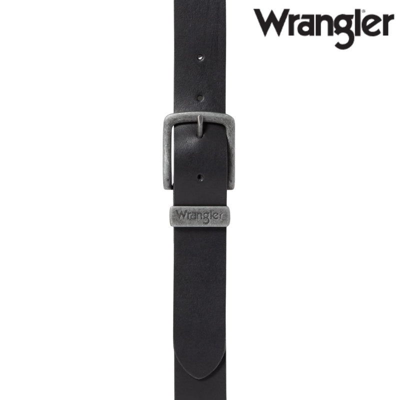 Wrangler Metal Loop Leather Belt - Black