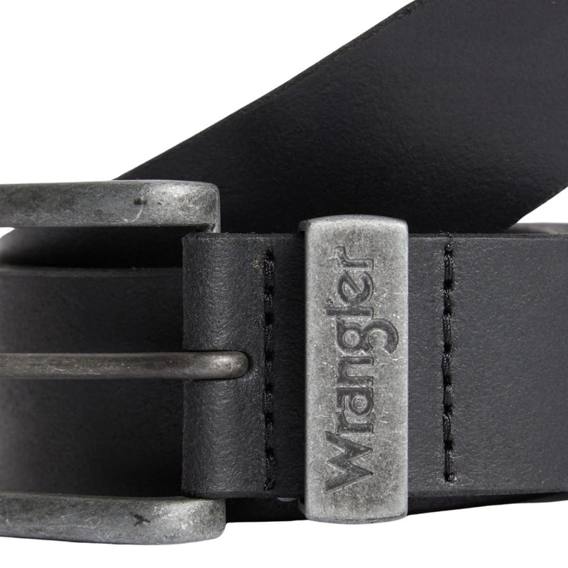 Wrangler Metal Loop Leather Belt - Black