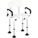 HOMCOM Adjustable Shower Stool with Suction Foot Pads for Elderly Disabled