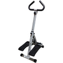 HOMCOM Foldable Stepper Adjustable Step Machine w/ Handlebar LCD Display, Grey