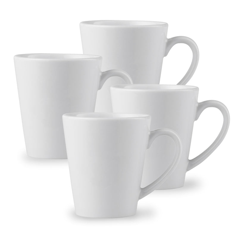 Lewis's Mug Pack Set of 4 Porcelain Mugs - White