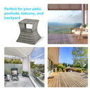Outsunny Rattan Wicker Tea Coffee Table W/ Umbrella Hole And Storage Space Grey