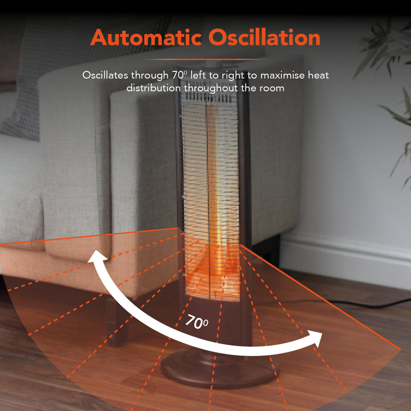 Warmlite Carbon Heater with Oscillation Black 1KW