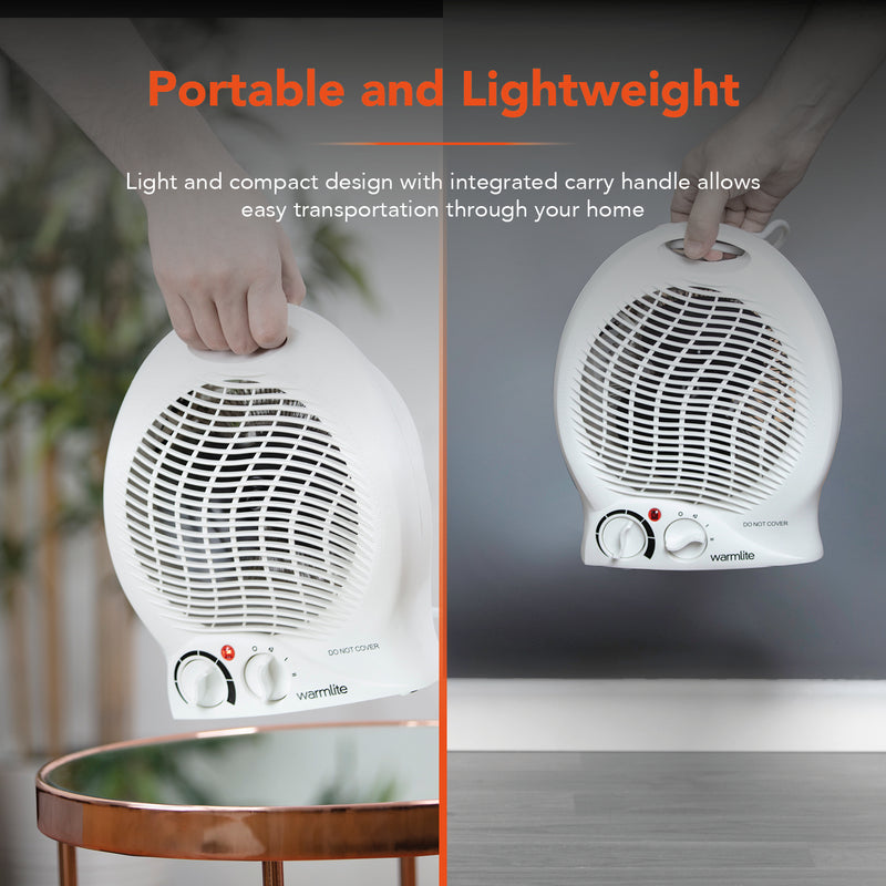 Warmlite 2000W Upright Fan Heater - White