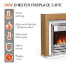 Warmlite Chester Fireplace Suite 2kw - Oak Effect