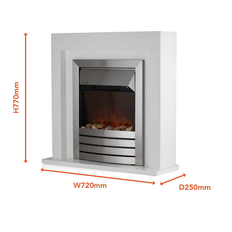 Warmlite Chester Fireplace Suite 2kw - White