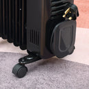 HOMCOM 1630W Black Oil Filled Radiator, 7 Fin Portable Heater w/ Timer Remote Control