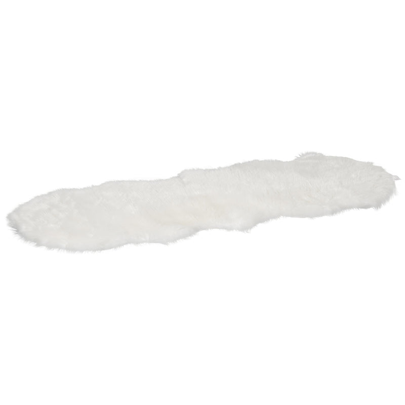 HOMCOM Faux Fur Fluffy Rug, Shaggy Area Rugs for Living Room Bedroom, 60x180 cm