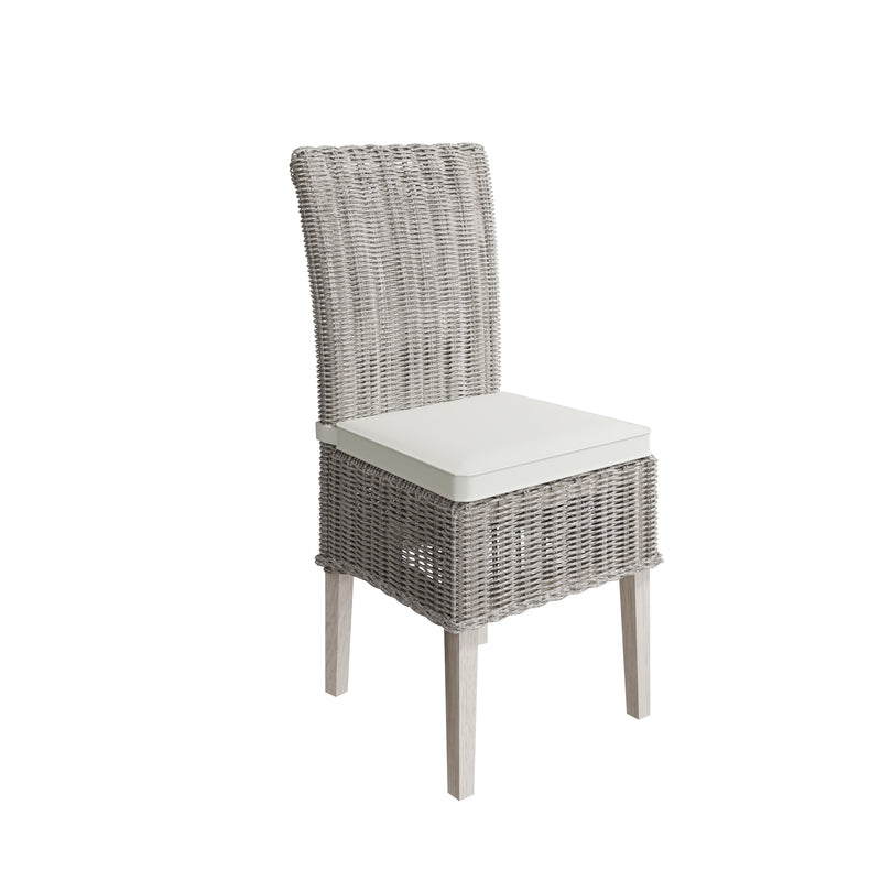 Hatton Wicker White Wash Pair of Wicker Chair with Cushion 46 x 60 x 105 cm