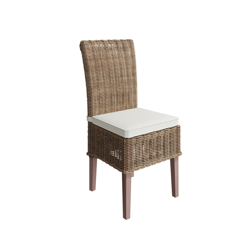 Hatton Wicker Kooboo Grey Pair of Wicker Chair with Cushion 46 x 60 x 105 cm