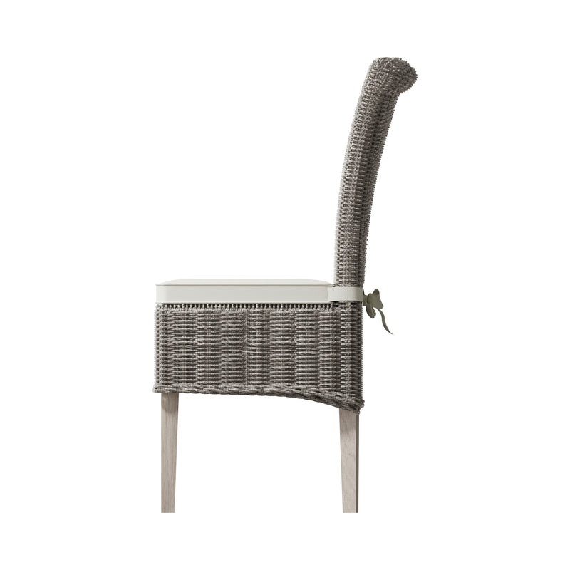 Hatton Wicker White Wash Pair of Wicker Chair with Cushion 46 x 60 x 105 cm