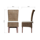 Hatton Wicker Kooboo Grey Pair of Wicker Chair with Cushion 46 x 60 x 105 cm