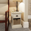 Hatton Antique White  Storage Unit 1 Drawer 1 Basket 35 x 35 x 50 cm