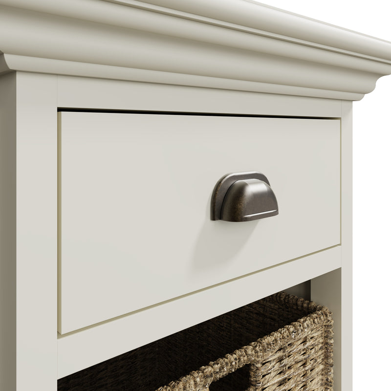 Hatton Antique White  Storage Unit 1 Drawer 1 Basket 35 x 35 x 50 cm