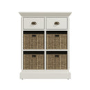 Hatton Antique White  Storage Unit 2 Drawer 4 Basket 60 x 35 x 75 cm