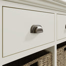 Hatton Antique White  Storage Unit 4 Drawer 8 Basket 110 x 35 x 75 cm