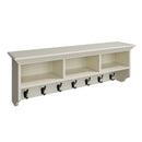 Hatton Antique White  Wall Coat Rack Unit 3 Hole 7 Coat Hook 116 x 25 x 40 cm