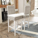 Hatton Wicker White Wash Wicker Bar Stool with Cushion 42 x 45 x 115 cm
