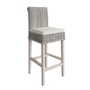 Hatton Wicker White Wash Wicker Bar Stool with Cushion 42 x 45 x 115 cm