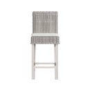 Hatton Wicker White Wash Wicker Bar Stool with Cushion 42 x 45 x 115 cm