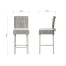 Hatton Wicker White Wash Wicker Bar Stool with Cushion 42 x 45 x 115 cm