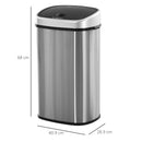 Sensor Dustbin Automatic Touchless Rubbish Garbage Waste Bin 58L
