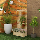 Outsunny Wood Planter with Trellis for Climbing Plants Vines Planter Box Natural