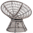 Outsunny 360° Swivel Rattan Papasan Moon Bowl Chair Round Outdoor W/ Padded-Grey