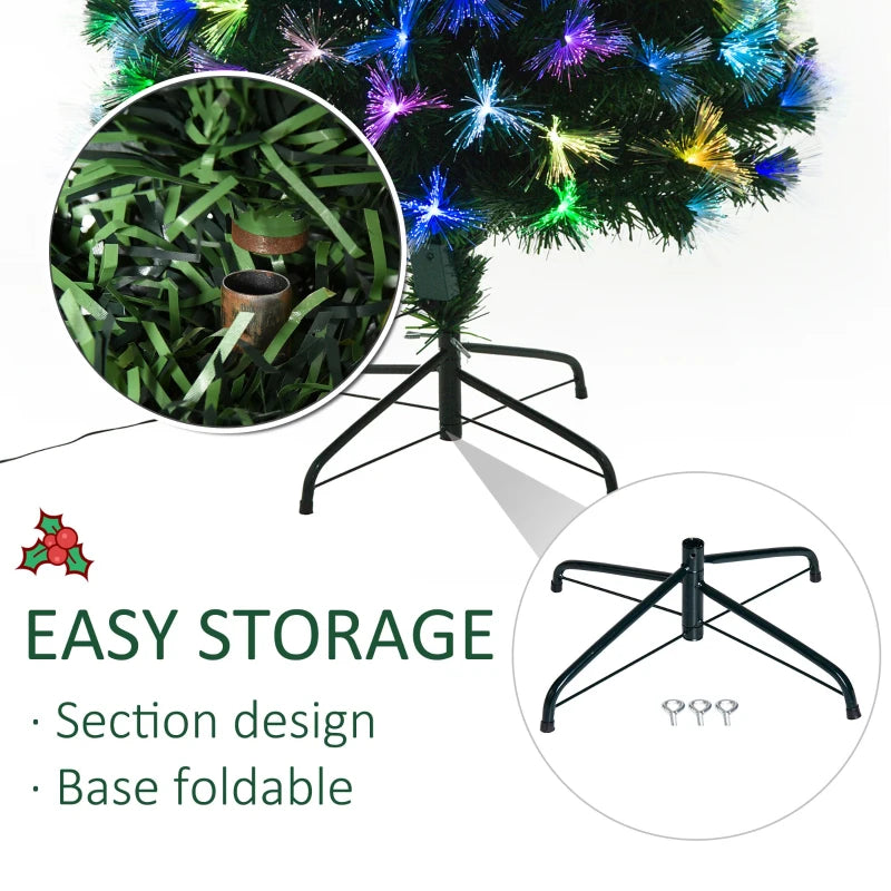 HOMCOM Christmas Fibre Optic Tree 6'