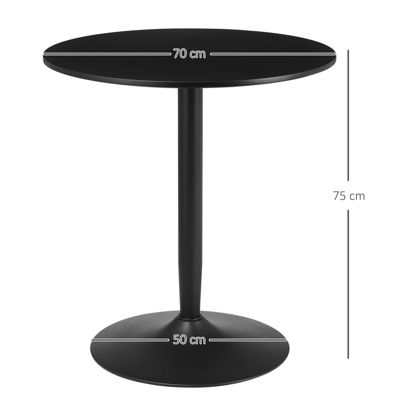 HOMCOM Round Dining Table with Steel Base, Non-slip Pad for Living Room