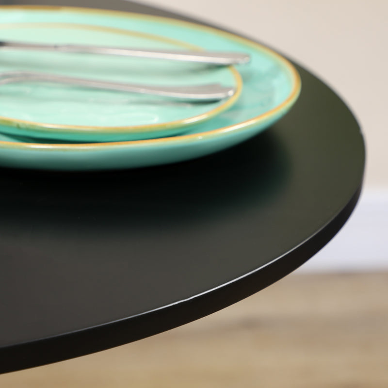 HOMCOM Round Dining Table with Steel Base, Non-slip Pad for Living Room