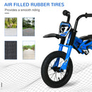 Kids Balance Bike 12" with Motorbike Look - Blue