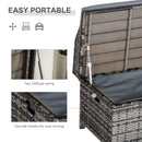 Outsunny Rattan Storage Bench Grey