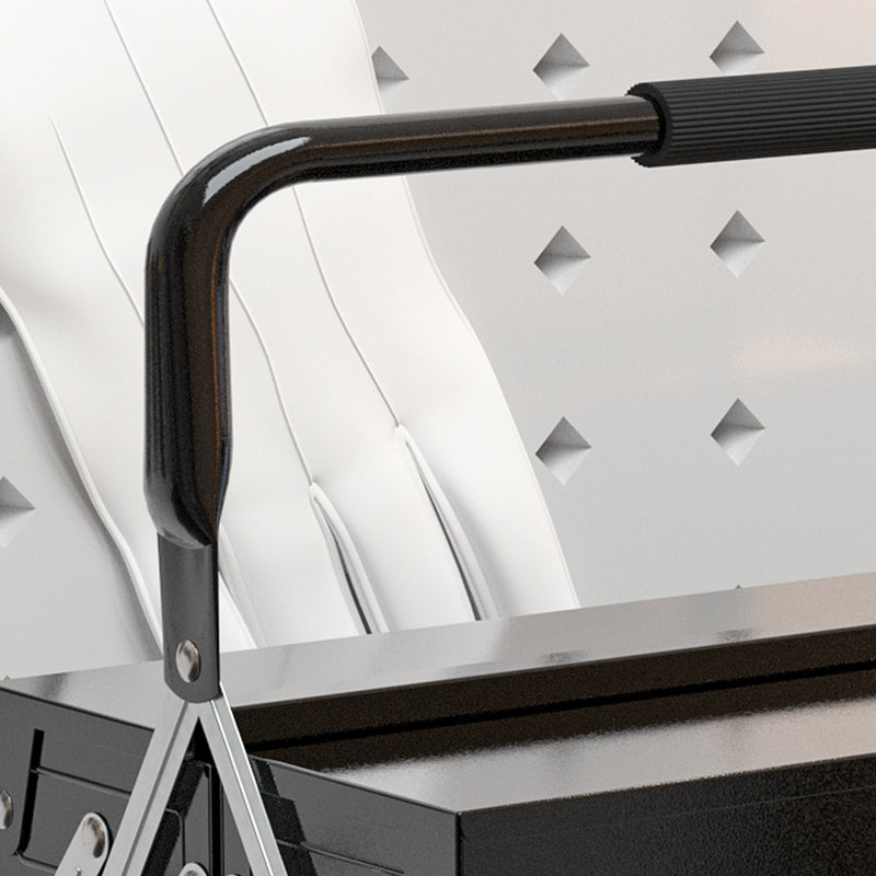 DURHAND 3 Tier Metal Toolbox with 5 Tray Carry Handle 56cmx20cmx34cm Black