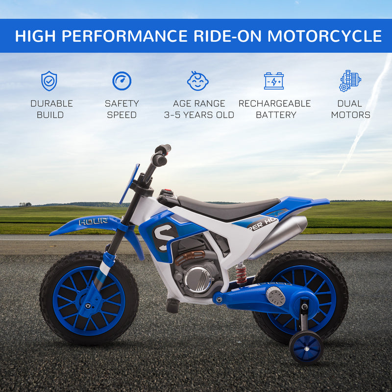 HOMCOM Kids Electric Ride On Motorcycle Bike 12V - Blue