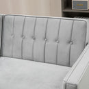 HOMCOM Convertible Sofa Futon Velvet-Touch Tufted Couch Sofa Bed Split Back Grey