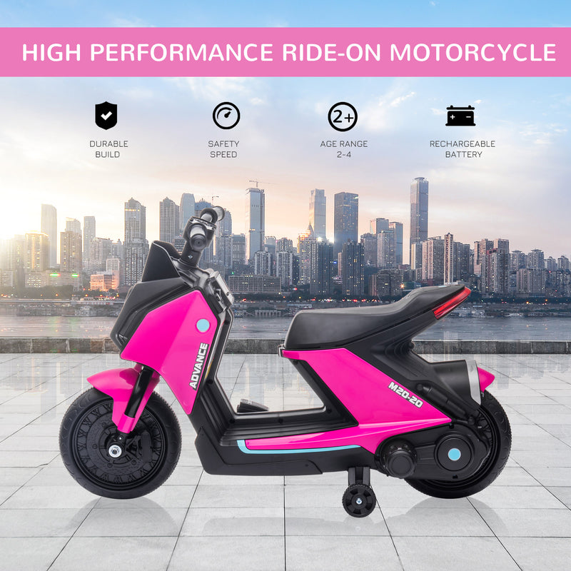 HOMCOM Kids Electric Ride On Motorcycle Bike 6v - Pink